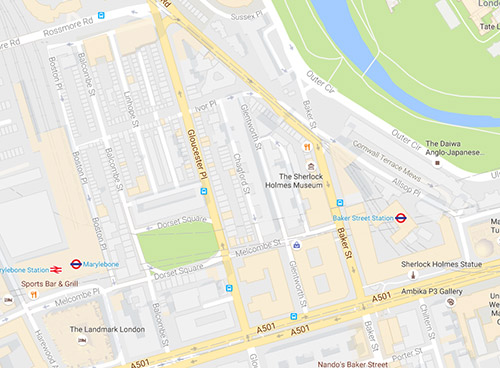 map for Mystic Massage parlour Central London